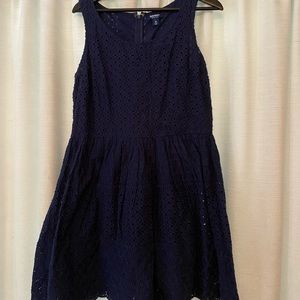 Old Navy Navy Blue Eyelet Sleeveless Dress